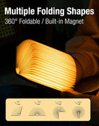 Creative Wooden Foldableing Book Lamp Led Rechargeable Page Turning Night Light Cultural and Creative Business Gift Atmosphere Light Wholesale Engraving