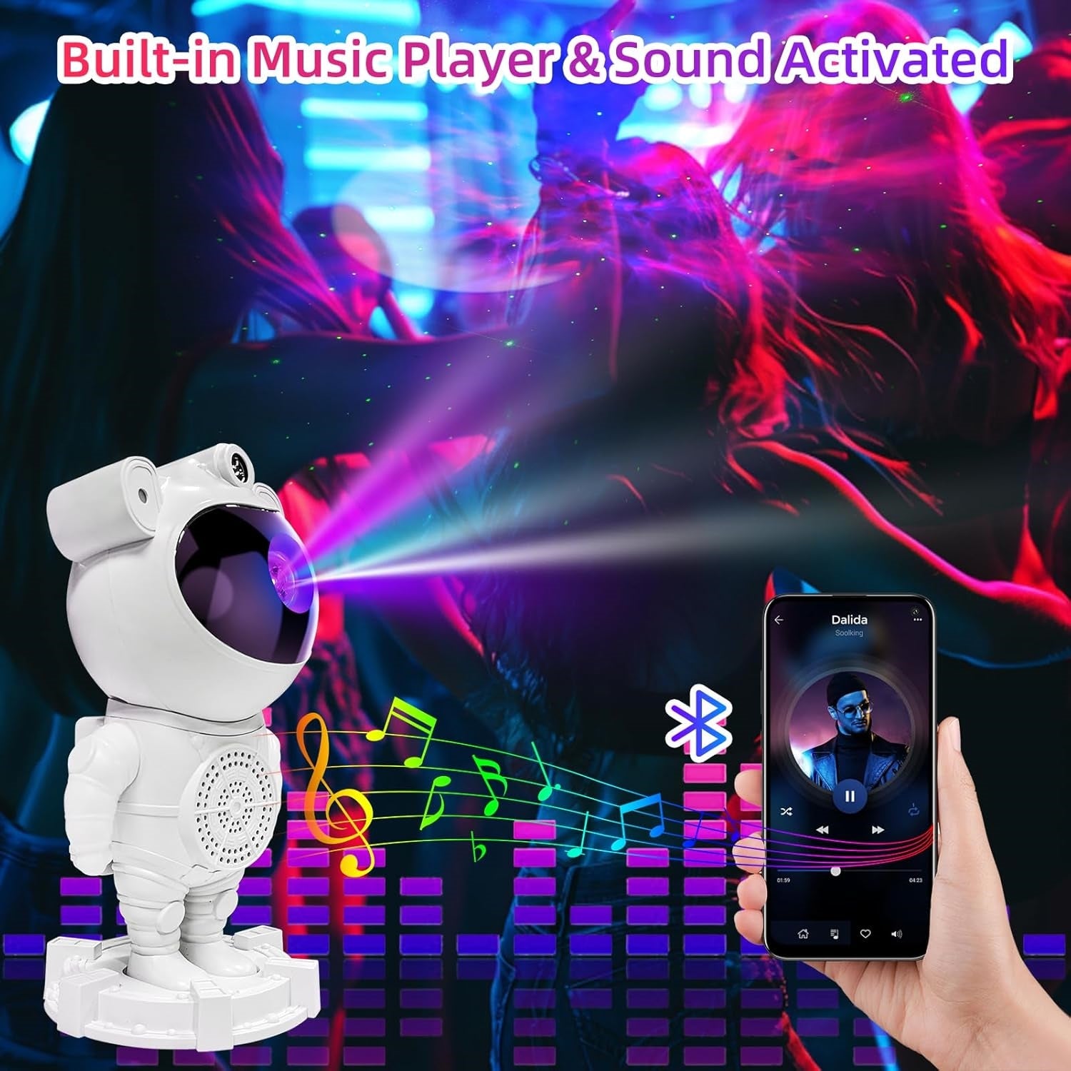 Astronaut Galaxy Projector With Bluetooth Speaker