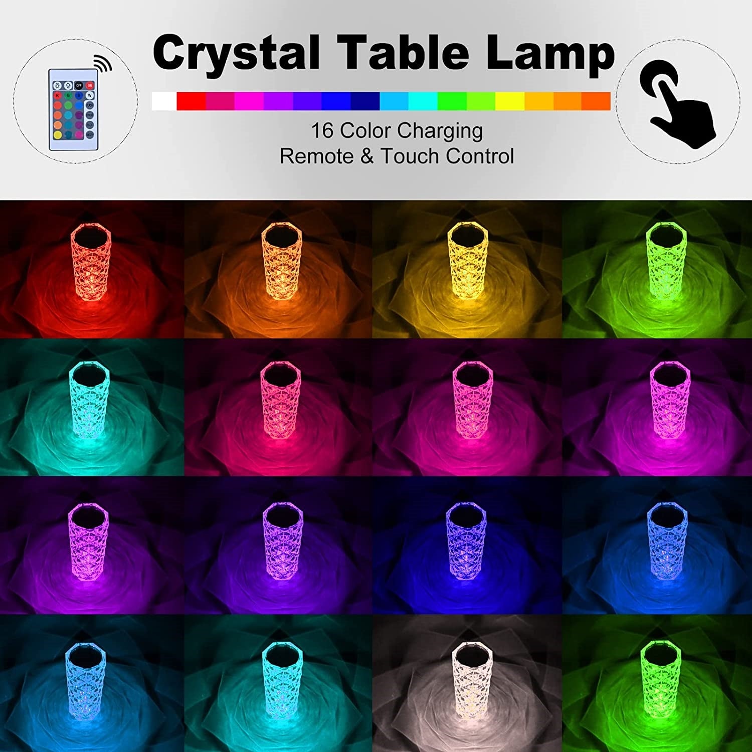 Rose Diamond Table Touch Lamp