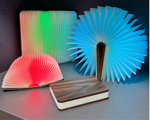 Creative Wooden Foldableing Book Lamp Led Rechargeable Page Turning Night Light Cultural and Creative Business Gift Atmosphere Light Wholesale Engraving