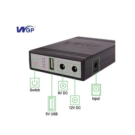 WGP Wonderful Green Power 10400mAh Battery Mini DC UPS (5V-9V-12V)